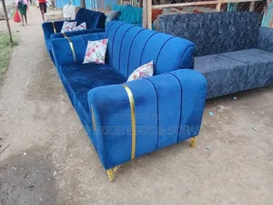 Blue 5 Seater Sofa Set( 3+2 Seater Sofa)