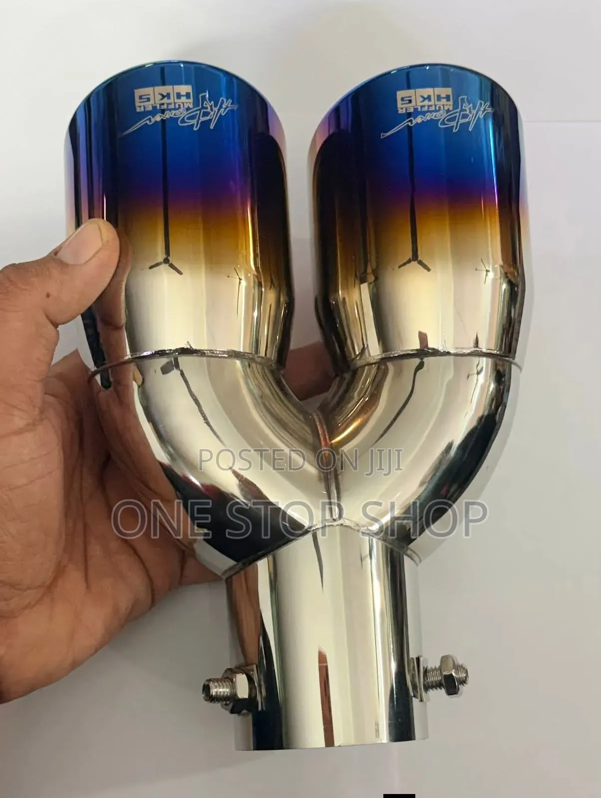 Brand New Twin Exhaust End Tip 2.5" Diameter With Blue End