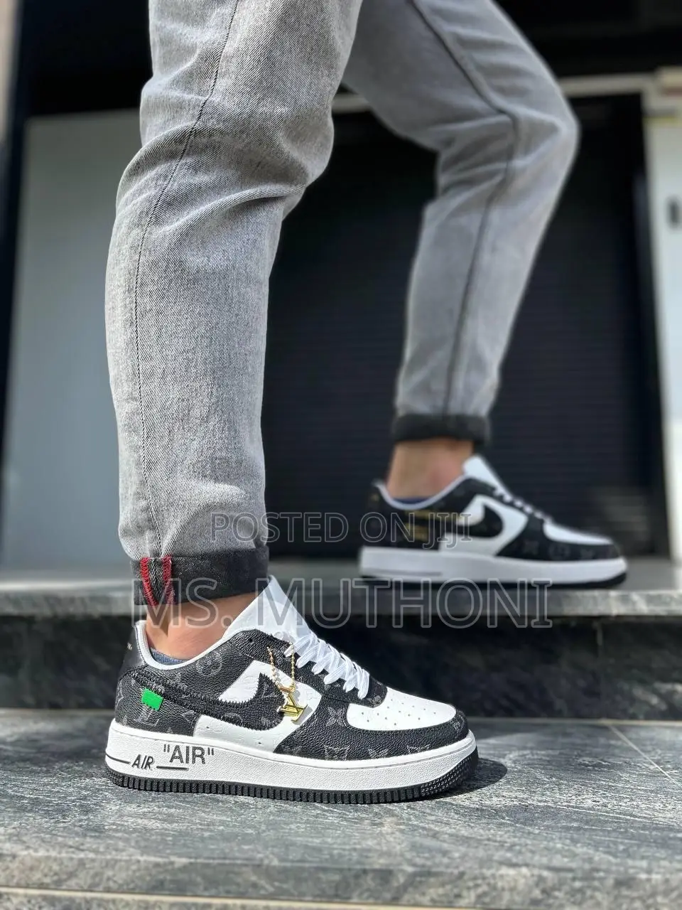 Quality Leather Nike Airforce 1  Louis Vuitton X