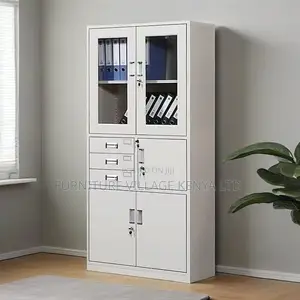 Office Cabinet; 2-door Metallic Office Cabinet With Safe