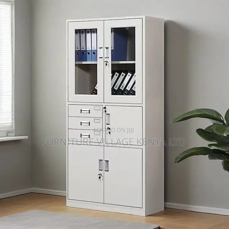 Office Cabinet; 2-door Metallic Office Cabinet With Safe