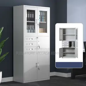Office Cabinet; 2-door Metallic Office Cabinet With Safe