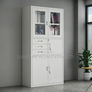 Office Cabinet; 2-door Metallic Office Cabinet With Safe
