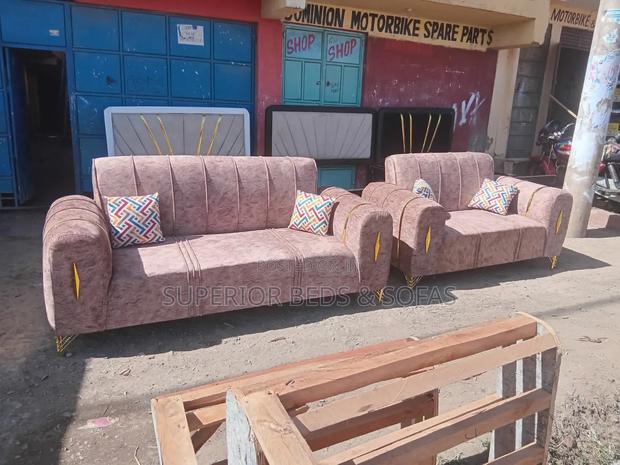 5 Seater Sofa (Brown 3 + 2 Seater Sofa) - main view