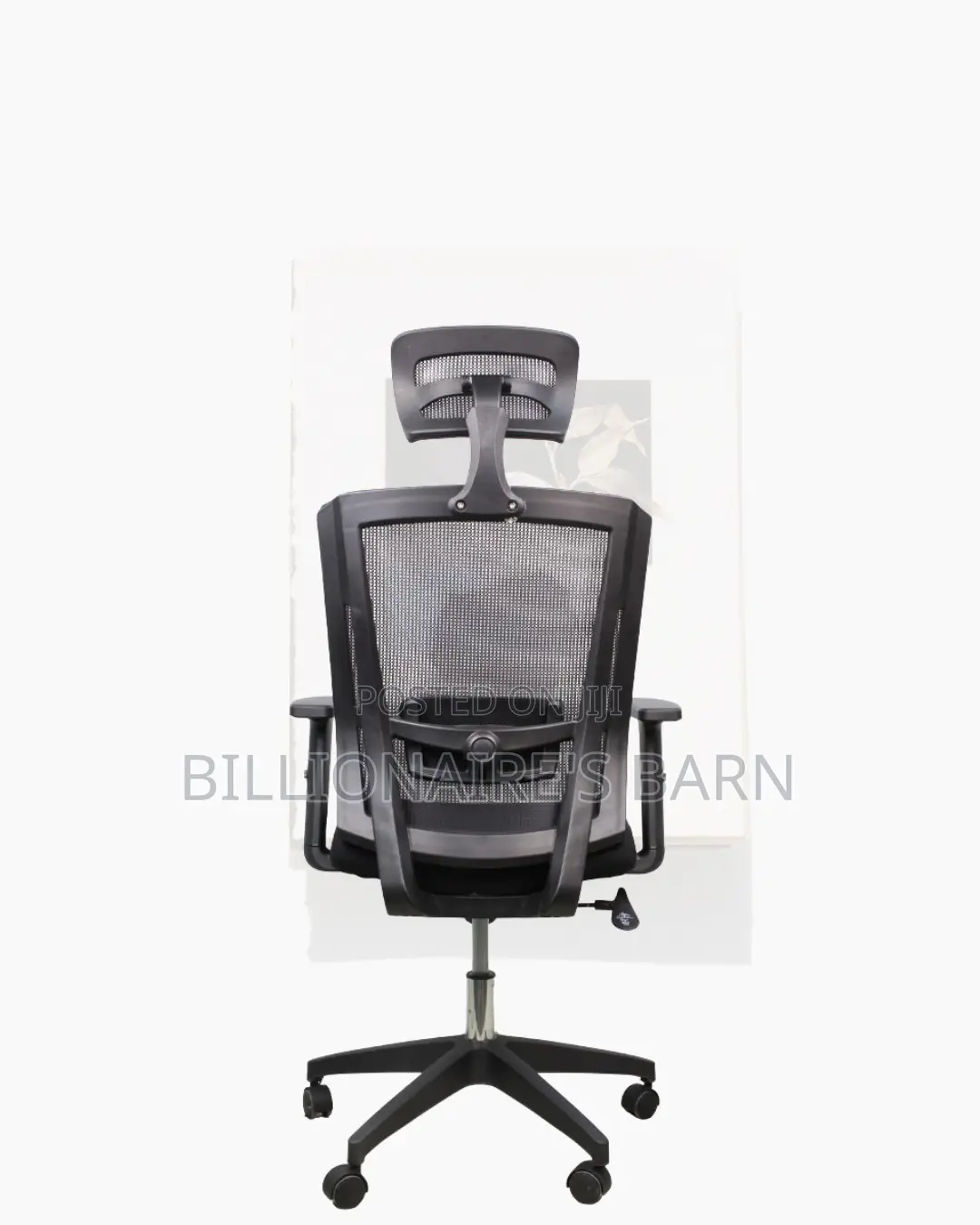 Black Mesh Office Chair Ergonomic Headrest With Nylon Base Office