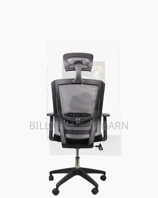 Black Mesh Office Chair Ergonomic Headrest With Nylon Base Office - thumbnail 4