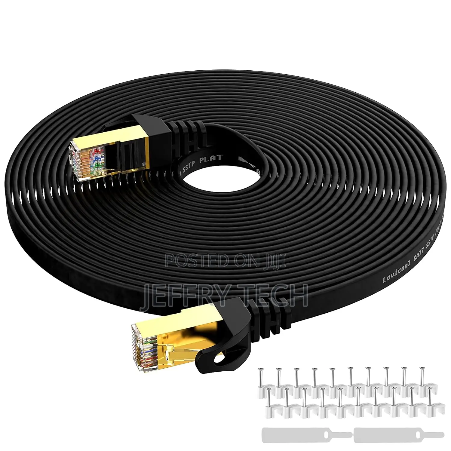 Cat 7 Ethernet Cable Internet Flat Network Patch Cords High Speed 5mtr