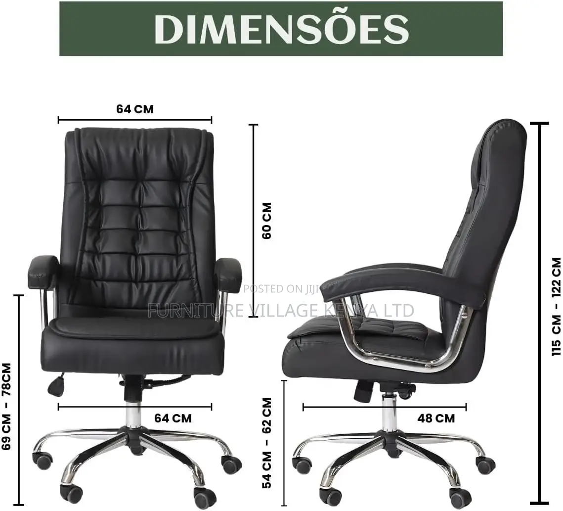 Office Chair; High Back Executive Leather Office Seat