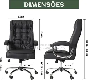 Office Chair; High Back Executive Leather Office Seat