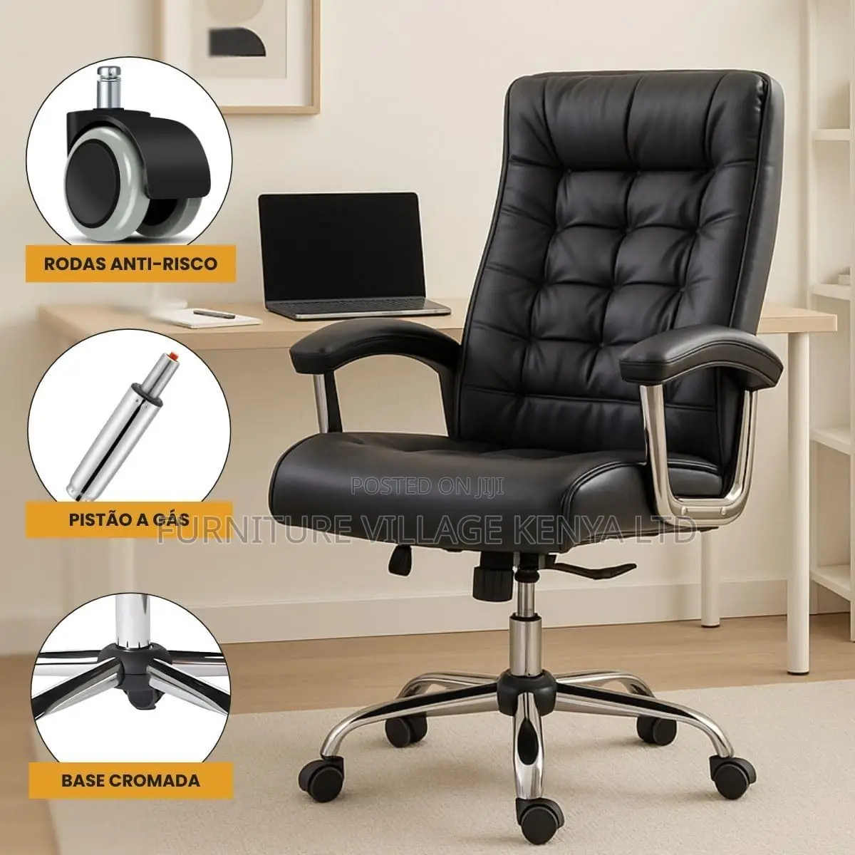 Office Chair; High Back Executive Leather Office Seat