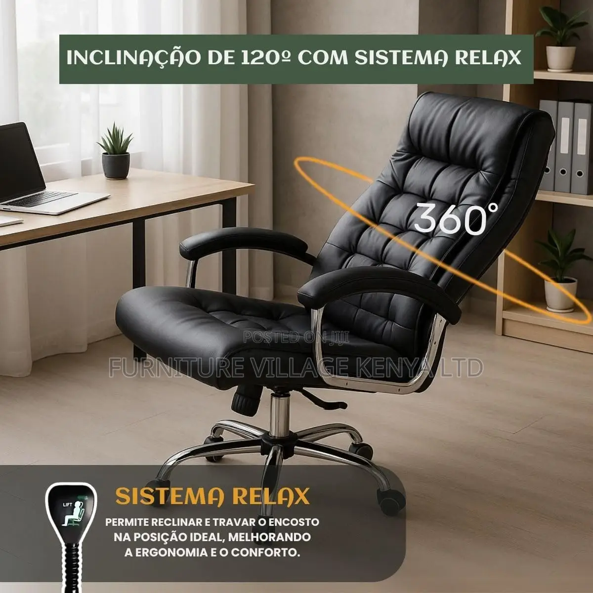 Office Chair; High Back Executive Leather Office Seat