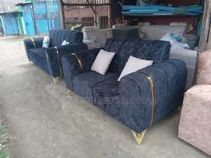 Black Fabric 4 Seater Sofa ( 2 + 2 Seater Set) - thumbnail 2