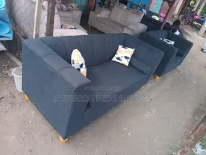 Dark Fabric 5 Seater Sofa (Set of 3 + 2)