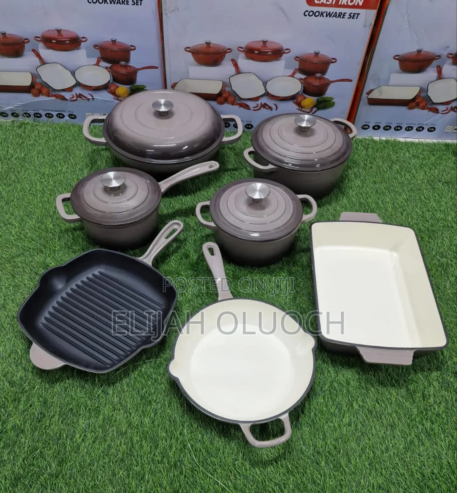Nsfe 11 Pcs Enamel *Cast Iron Cooking Pots*