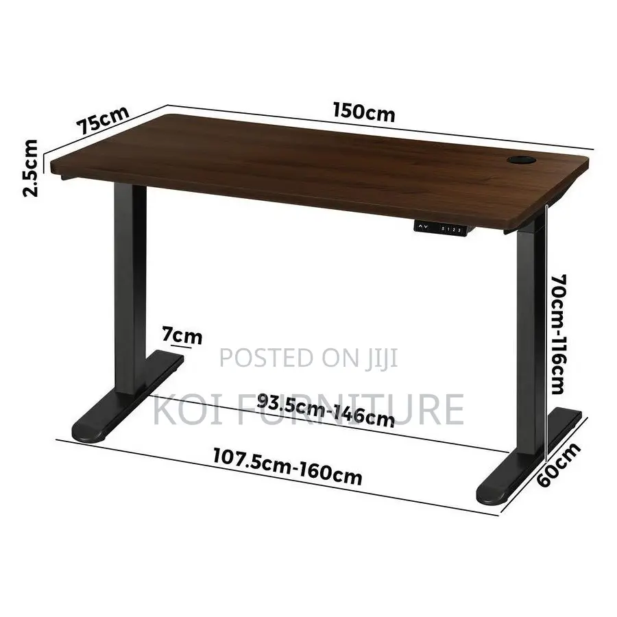 Office Desk:1.2m Electric Height Adjustable Sit-Stand Desk With Memory