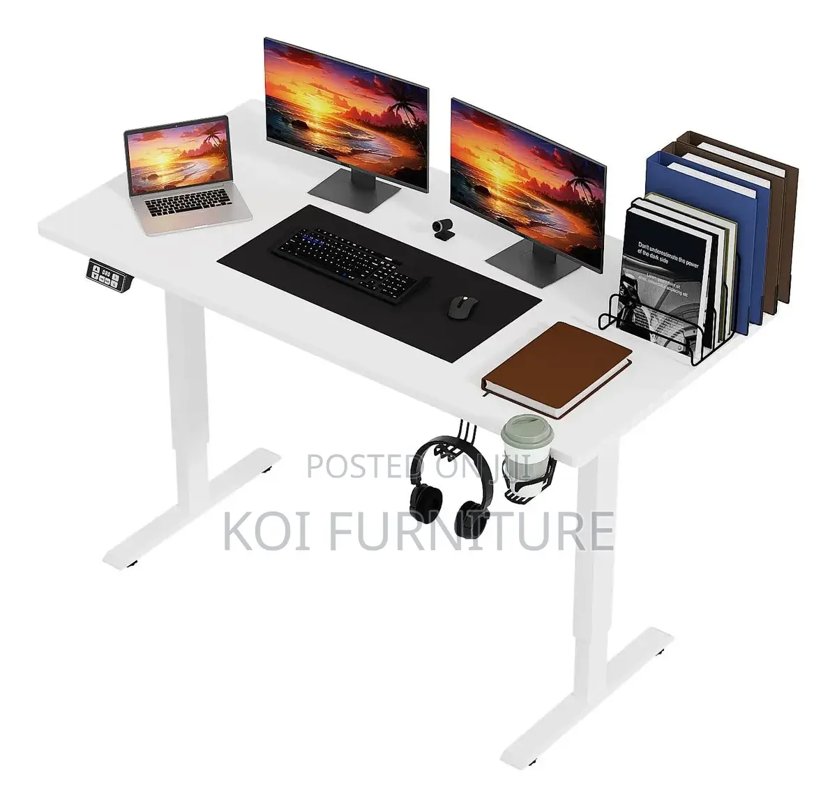 Office Desk:1.2m Electric Height Adjustable Sit-Stand Desk With Memory