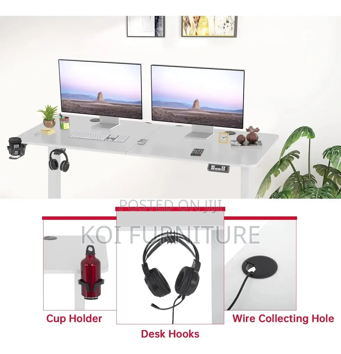 Office Desk:1.2m Electric Height Adjustable Sit-Stand Desk With Memory
