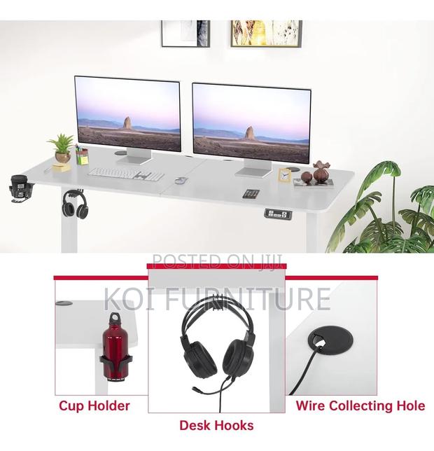 Office Desk:1.2m Electric Height Adjustable Sit-Stand Desk With Memory - thumbnail 9