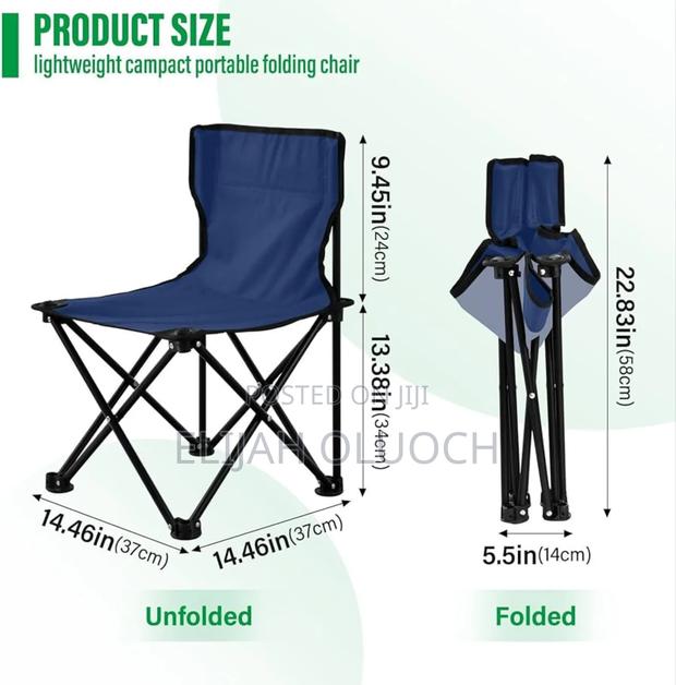 Foldable Metallic Frame Waterproof Armless Canvas  Camping Chair - thumbnail 5
