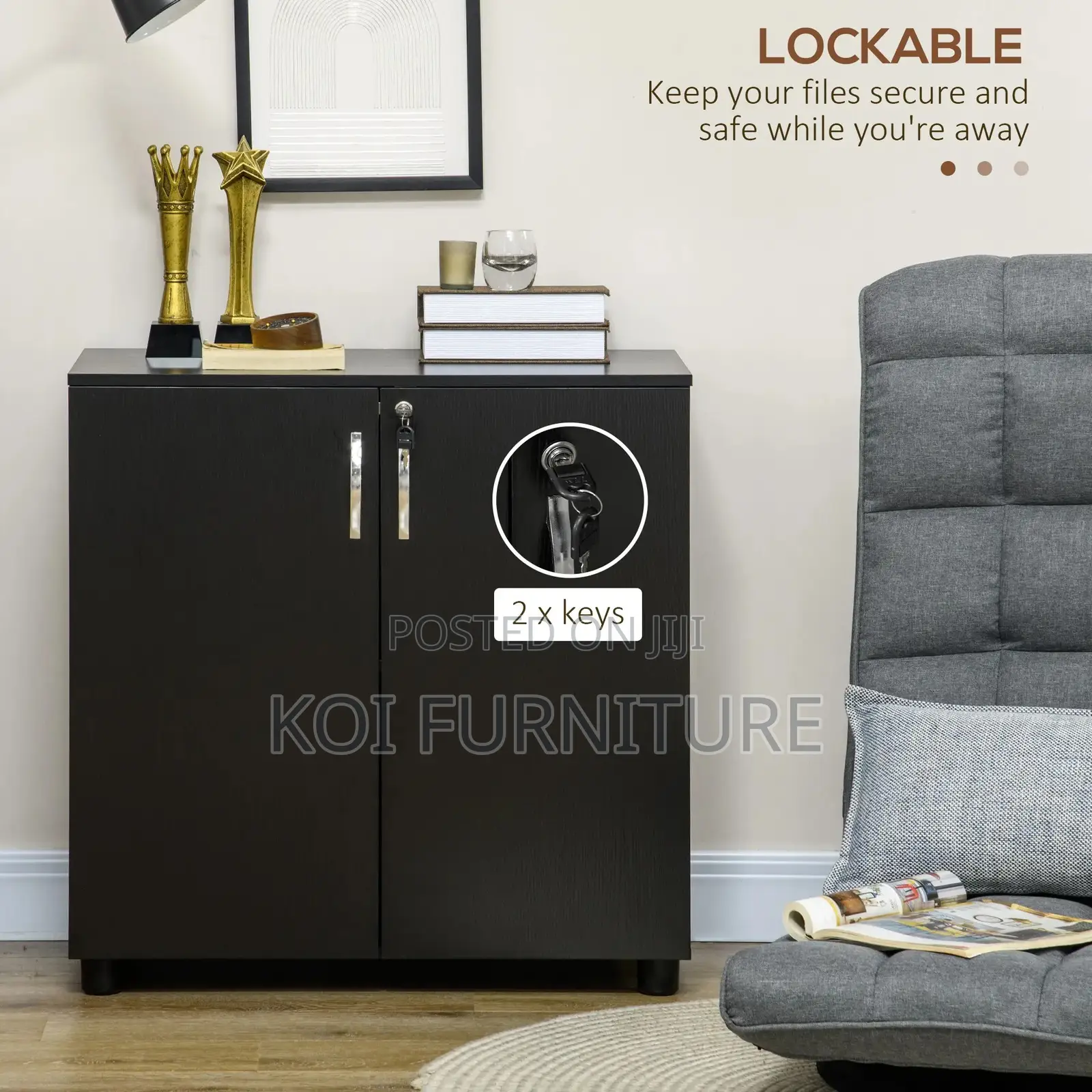 Office Cabinet : Lockable Office Storage Cabinet, 2 Door