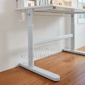 Office Desk : Manual Standing Desk Adjustable W/ Monitor Stand