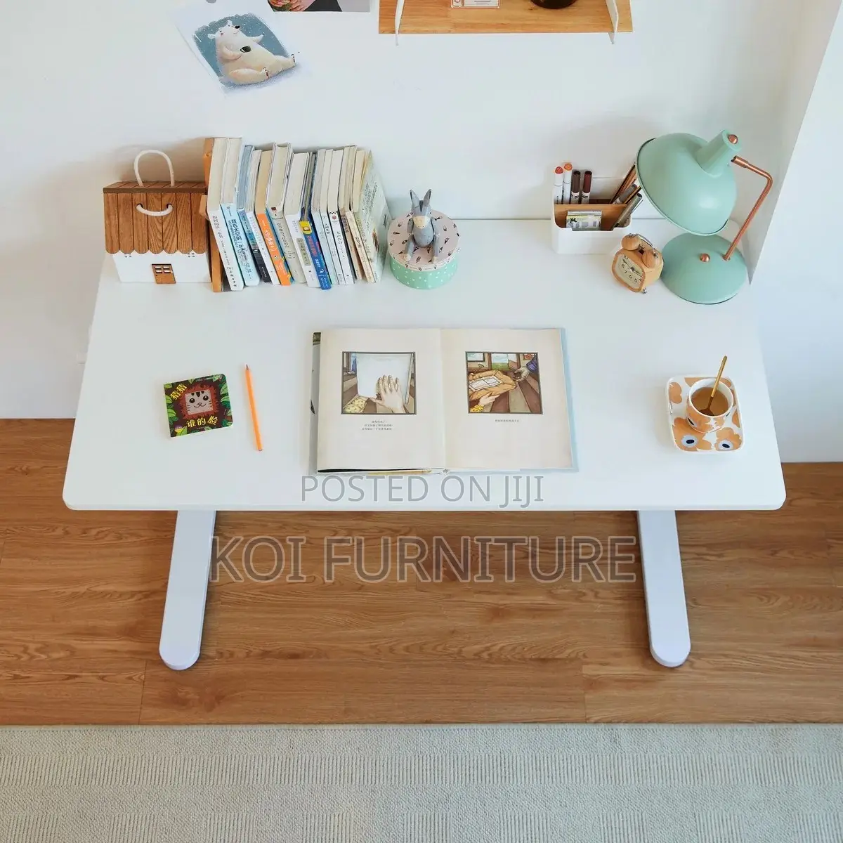 Office Desk : Manual Standing Desk Adjustable W/ Monitor Stand