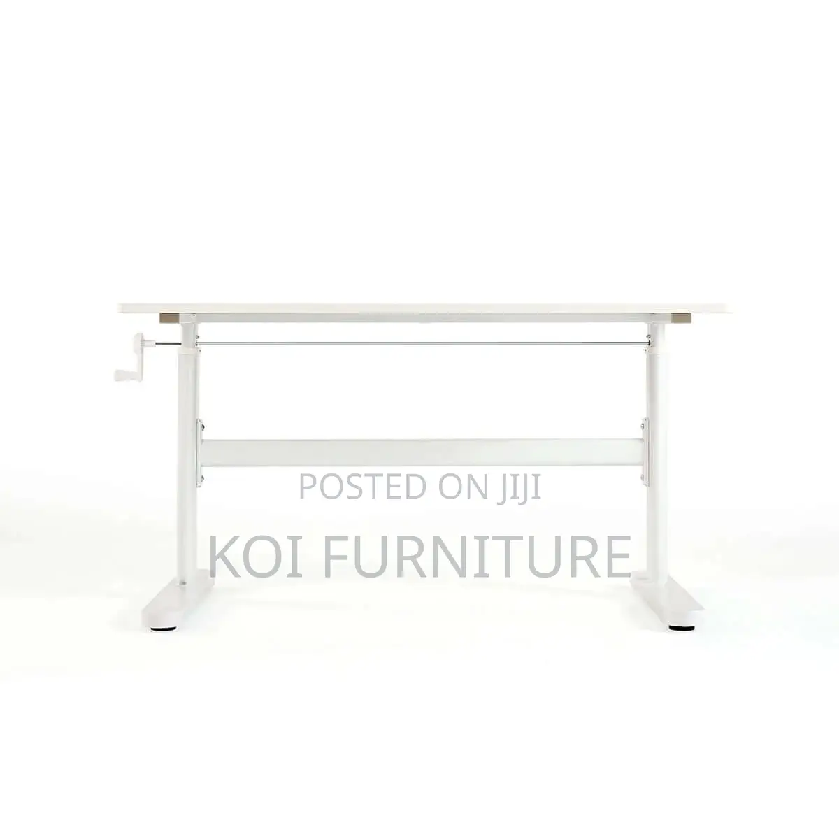 Office Desk : Manual Standing Desk Adjustable W/ Monitor Stand
