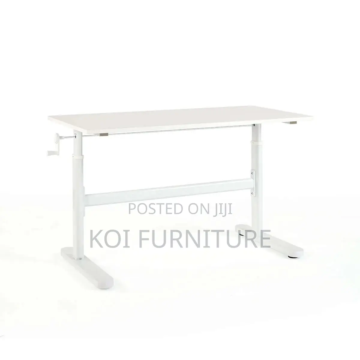 Office Desk : Manual Standing Desk Adjustable W/ Monitor Stand