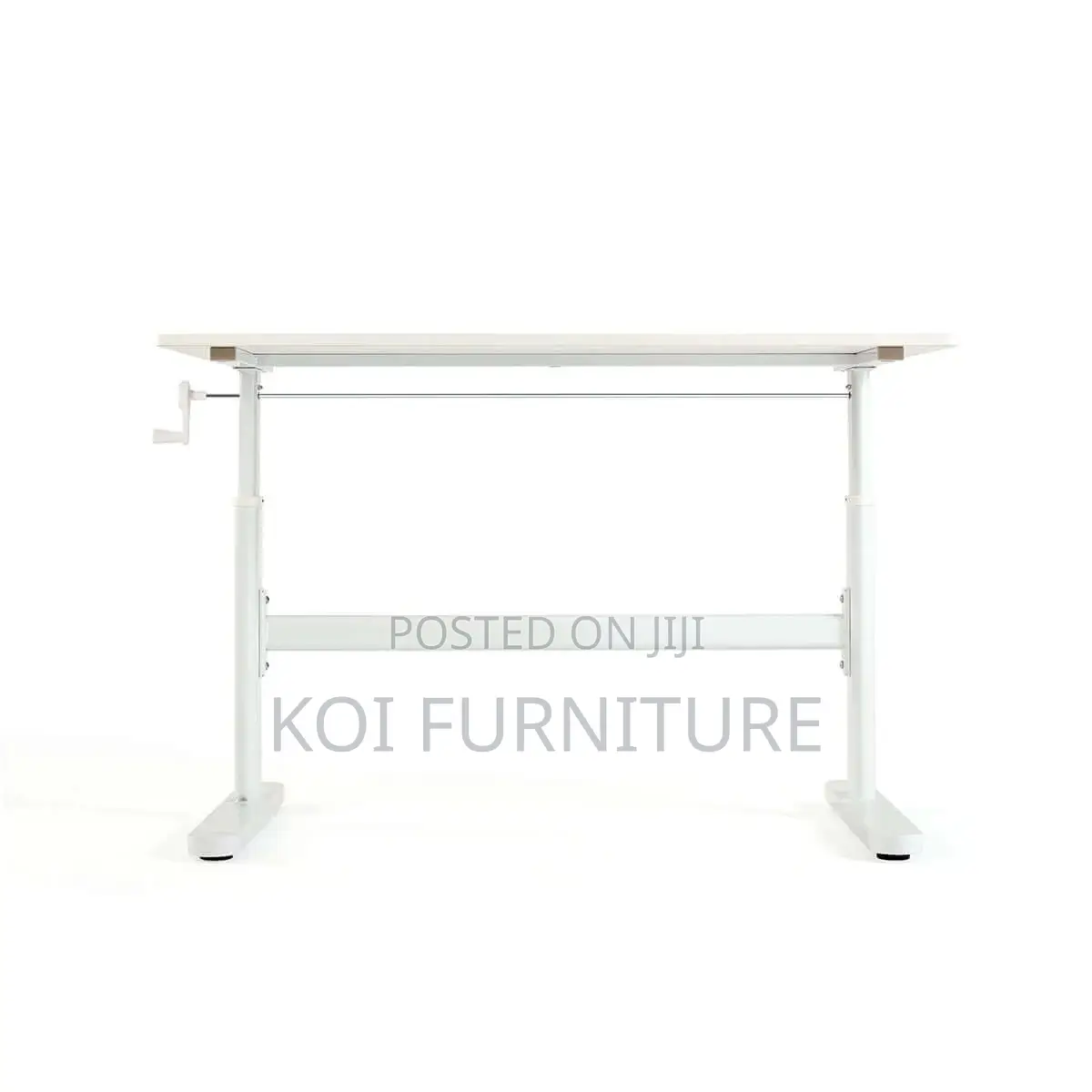 Office Desk : Manual Standing Desk Adjustable W/ Monitor Stand
