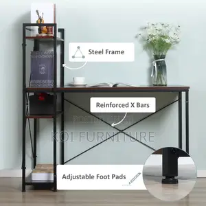 Office Desk : Office Computer Desk With Storage Shelves