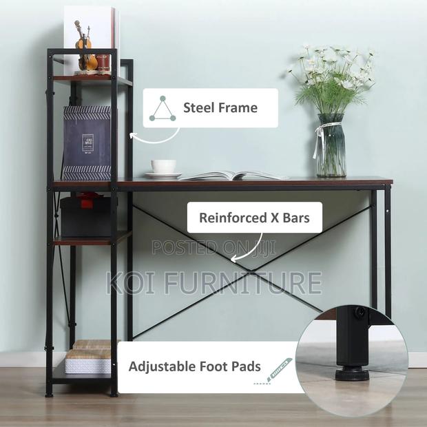 Office Desk : Office Computer Desk With Storage Shelves - thumbnail 2