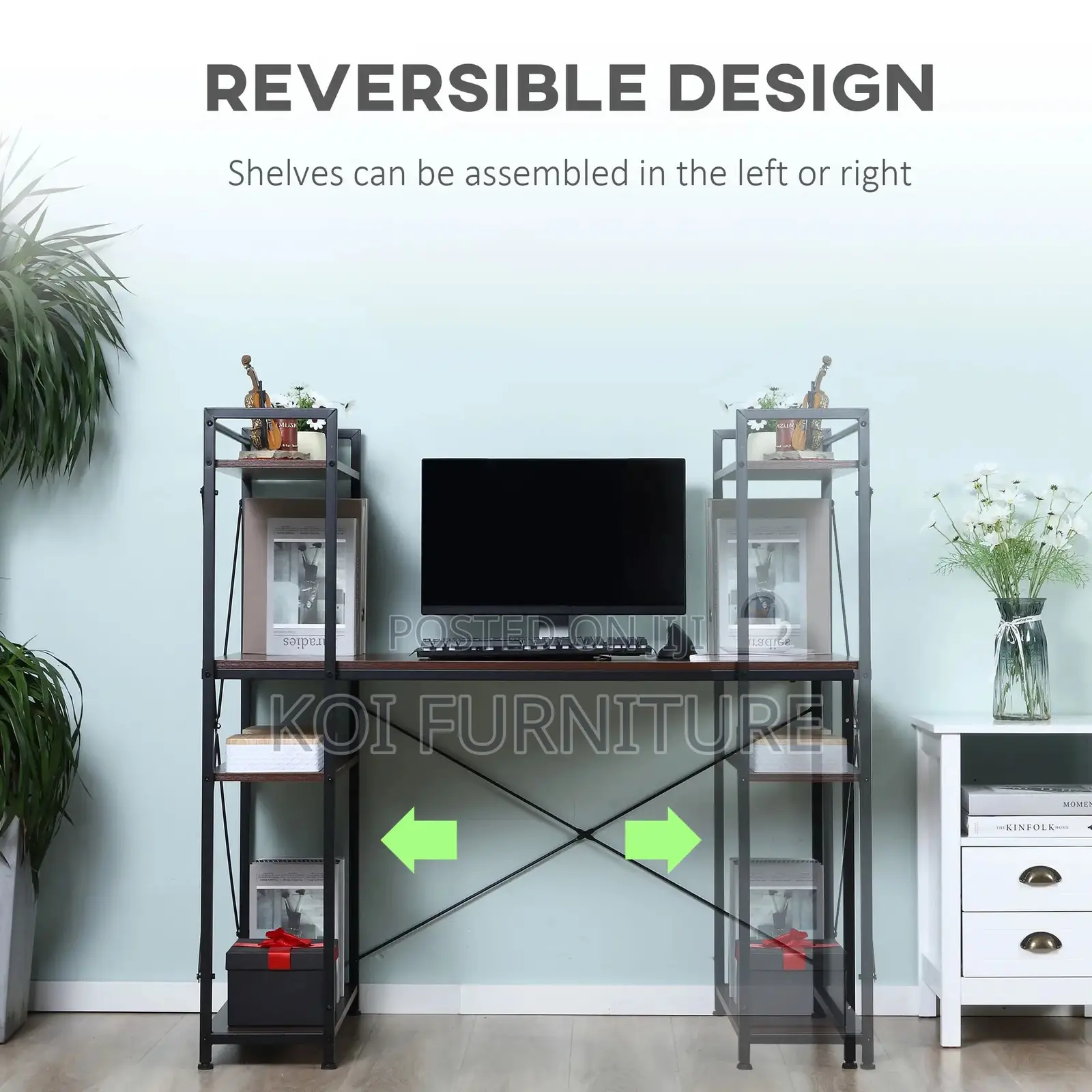 Office Desk : Office Computer Desk With Storage Shelves