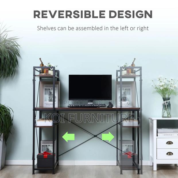 Office Desk : Office Computer Desk With Storage Shelves - thumbnail 4