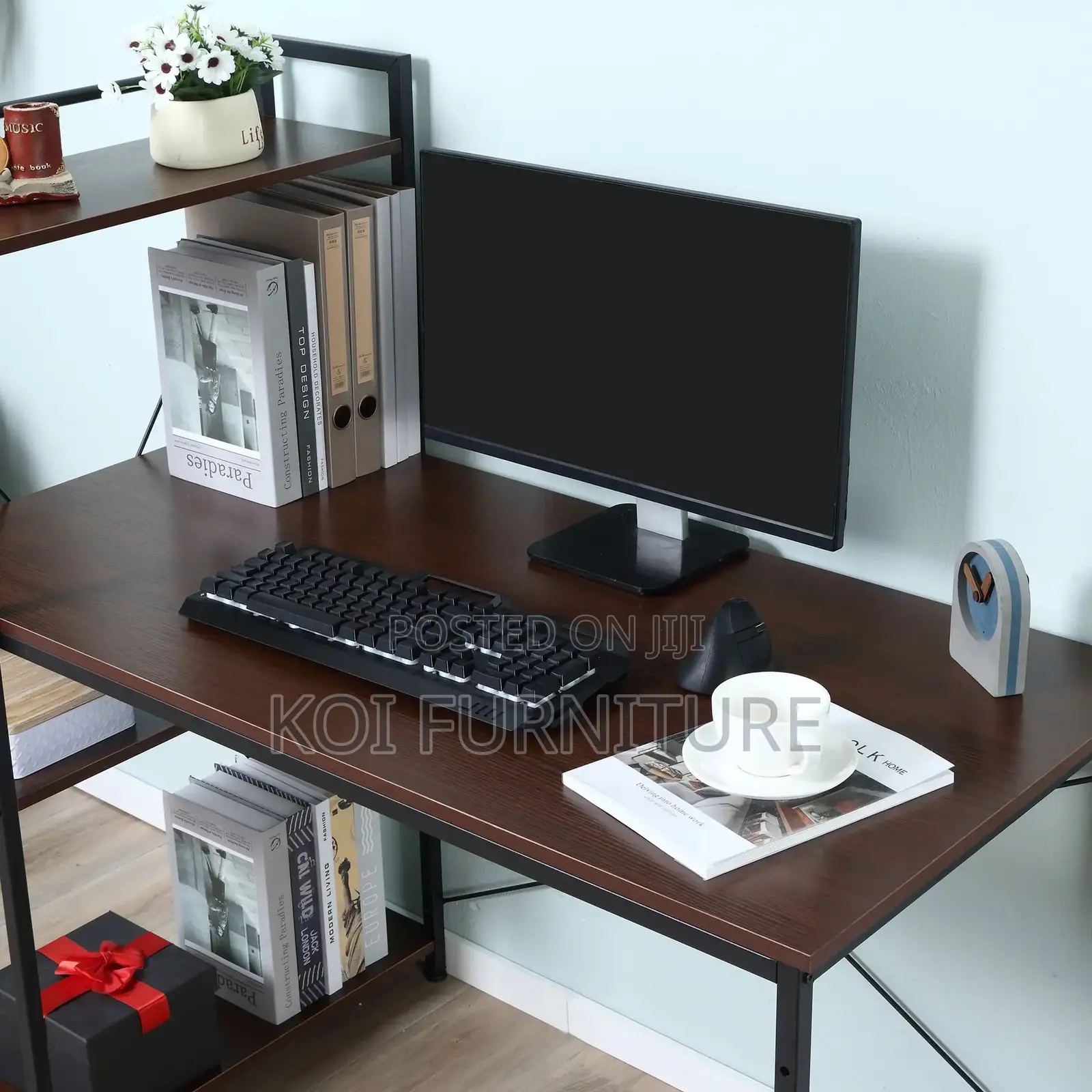 Office Desk : Office Computer Desk With Storage Shelves