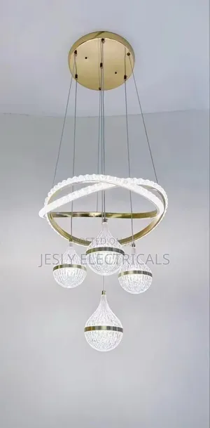 Modern Golden 4-Light Curl Pendant Chandelier