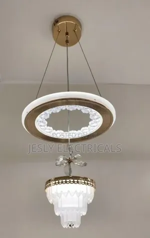 Golden Spiral Crystal Pendant Light