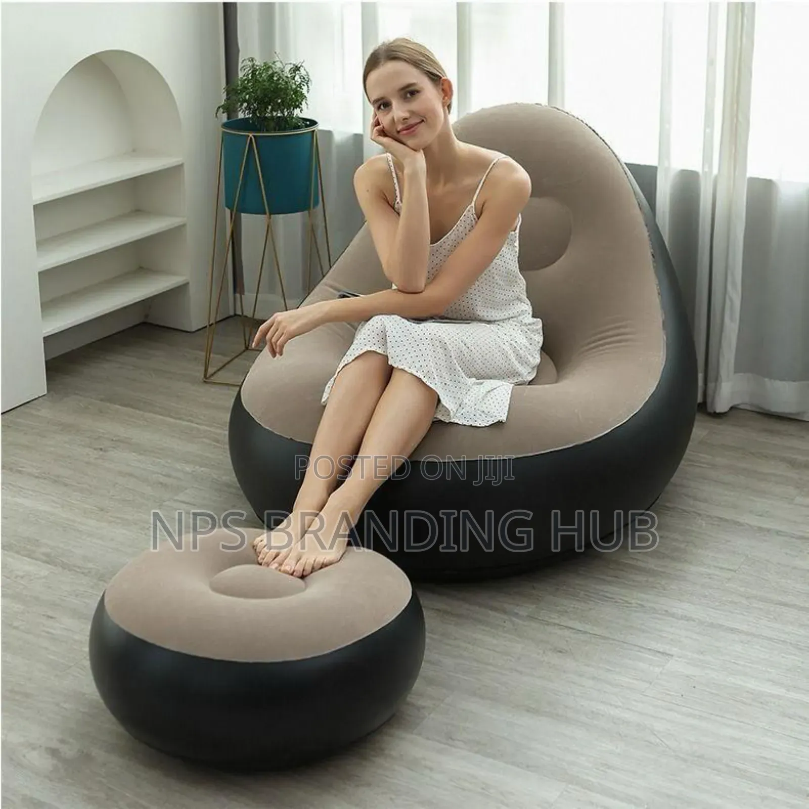 Inflatable Lazy Sofa With Foot Step Zy