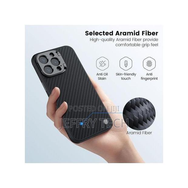 Nilkin iPhone 15 Pro Max Phone Case, Camshield Carbon Fiber Prop Serik