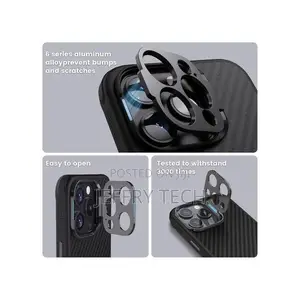 Nilkin iPhone 15 Pro Max Phone Case, Camshield Carbon Fiber Prop Serik