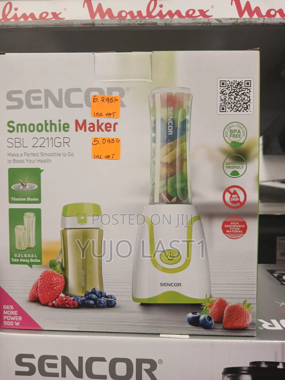 Sencor 500w Smoothy Maker - 0.6l 0.3l Removable Bottles