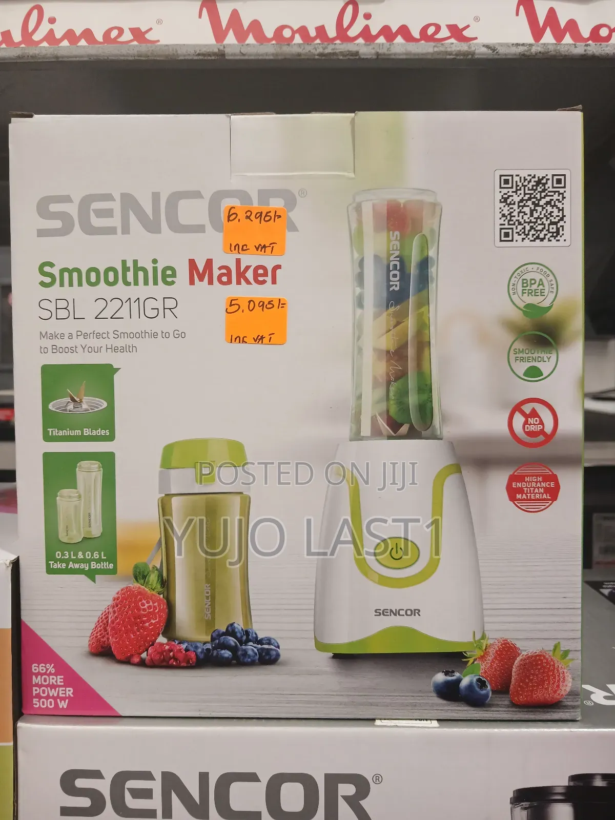 Sencor 500w Smoothy Maker - 0.6l 0.3l Removable Bottles