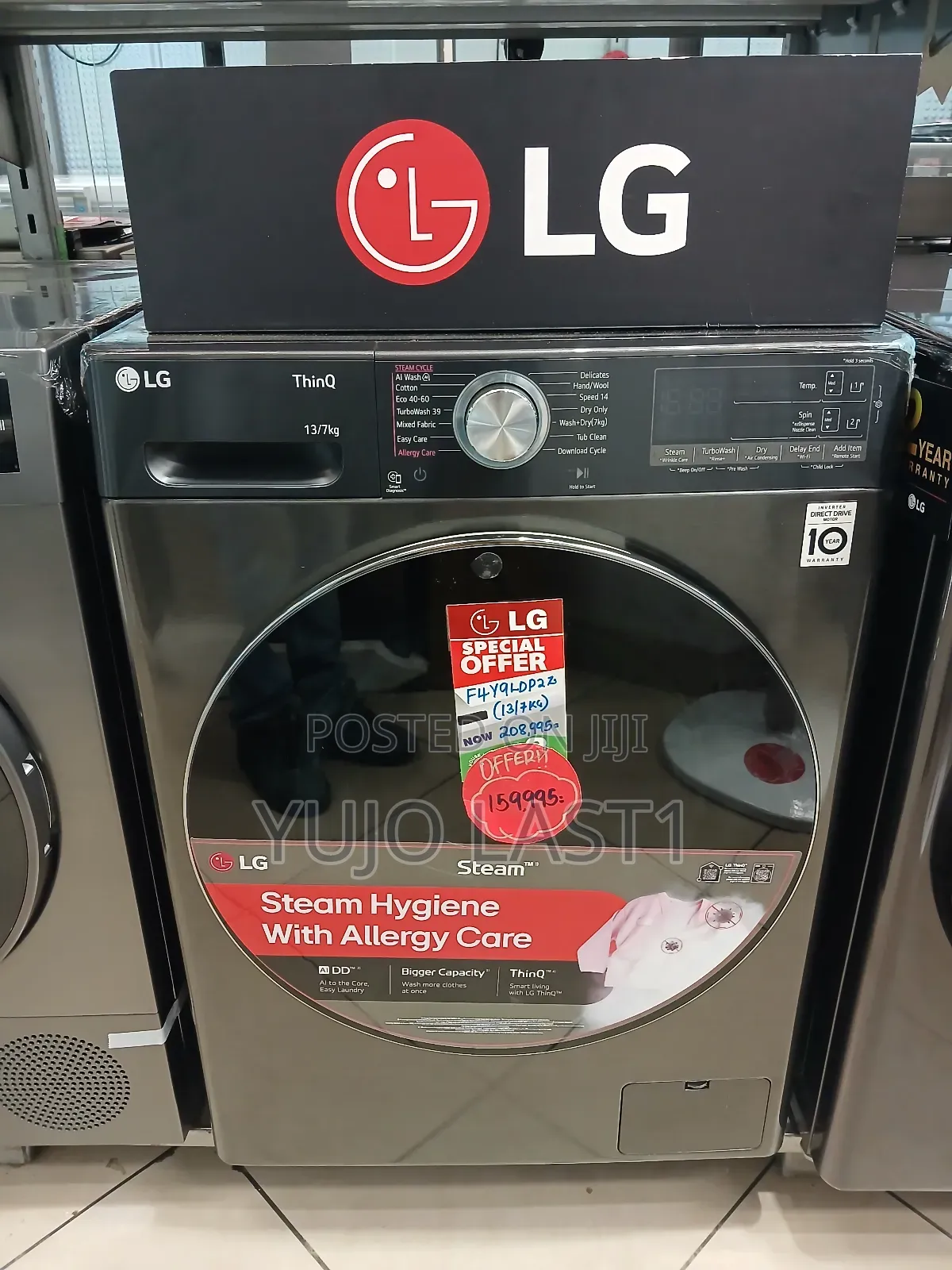 Lg F4y9ldp2zk Front Load Washing Machine 13/7kg - Washer+Dry Steam+