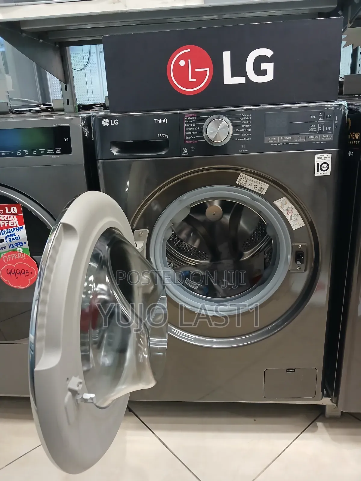 Lg F4y9ldp2zk Front Load Washing Machine 13/7kg - Washer+Dry Steam+