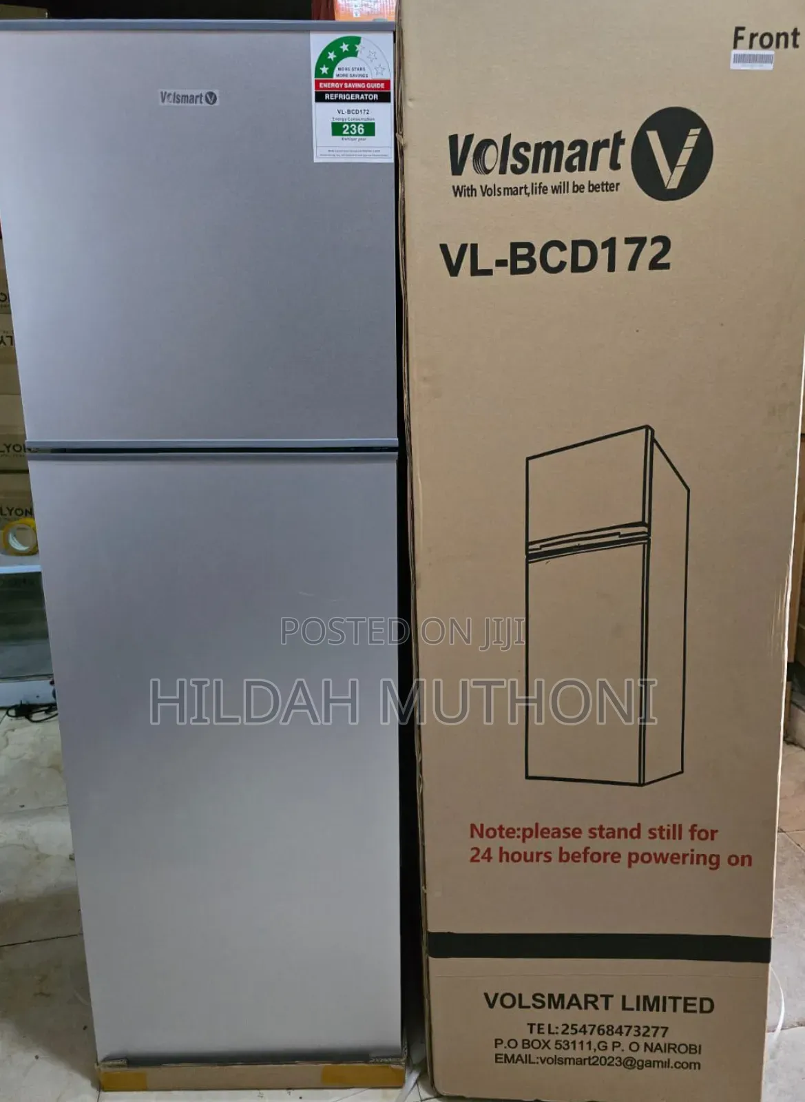 Silver Volsmart 108l Double Door Refrigerator