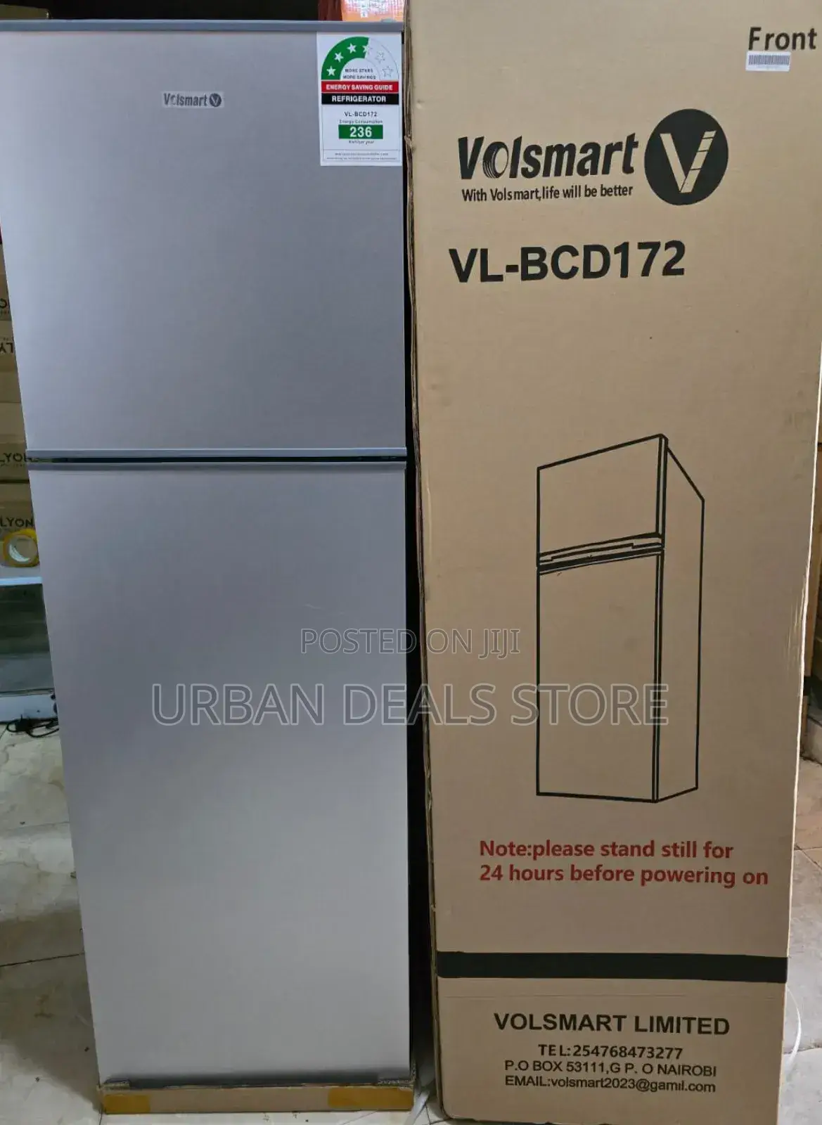 Silver Volsmart 108l Double Door Refrigerator