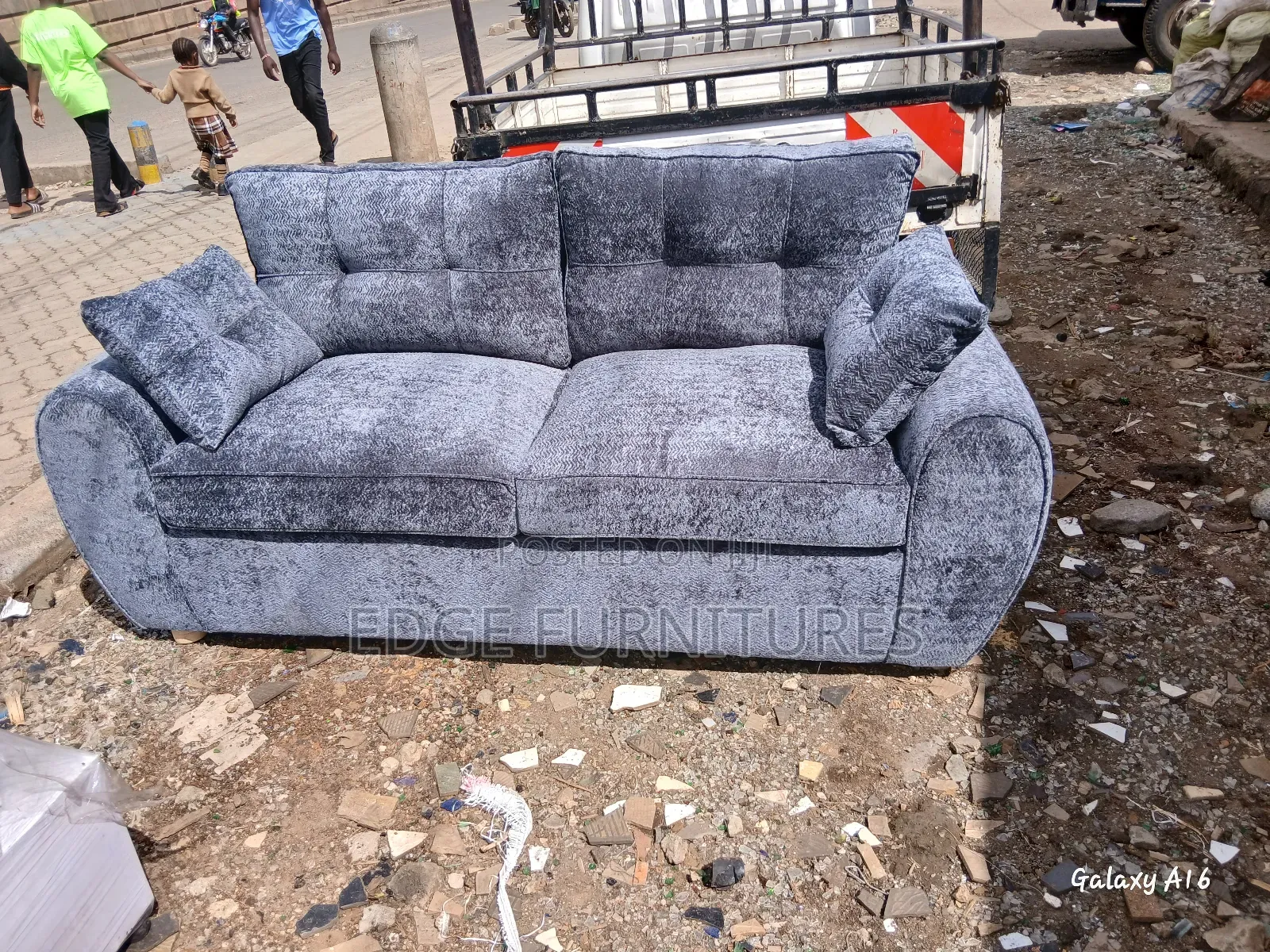 Dark Grey Batterfly Three Seater Sofa Sell