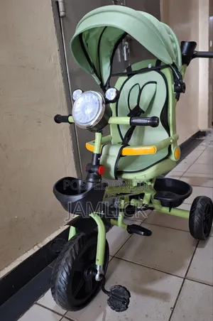 Tricycle With Umbrella Canopy and Push Handle for Kids - G