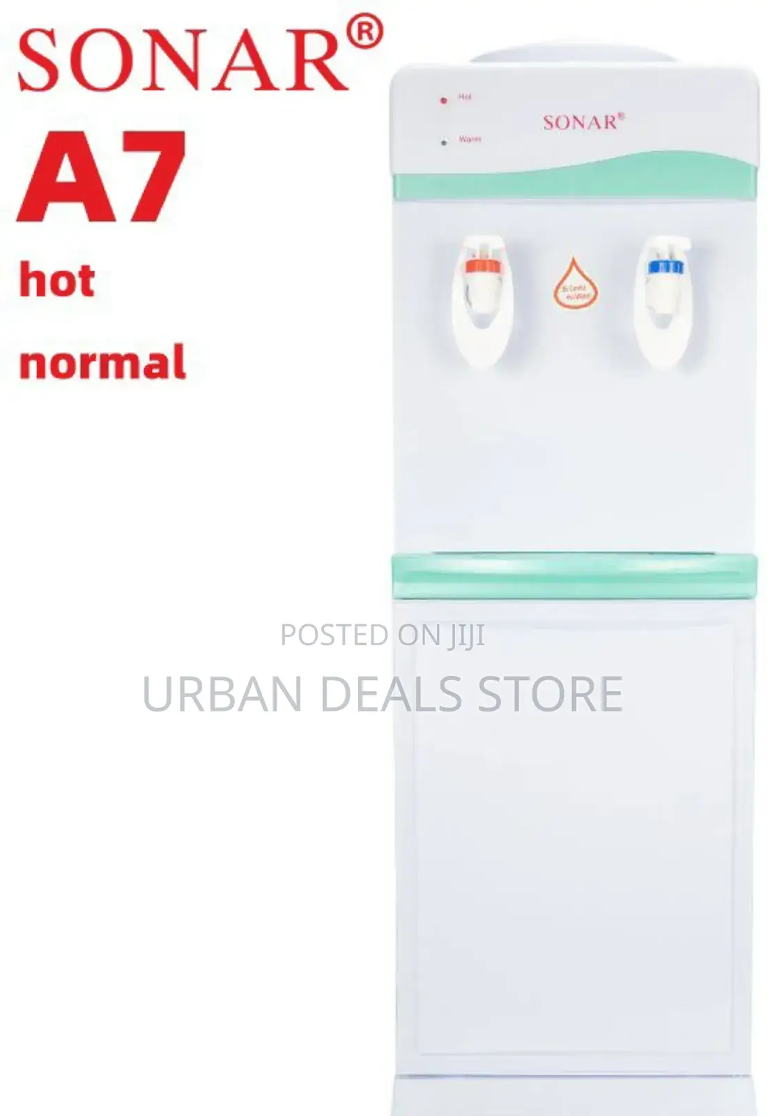 White Sonar A7 Hot and Normal Free Standing Water Dispenser