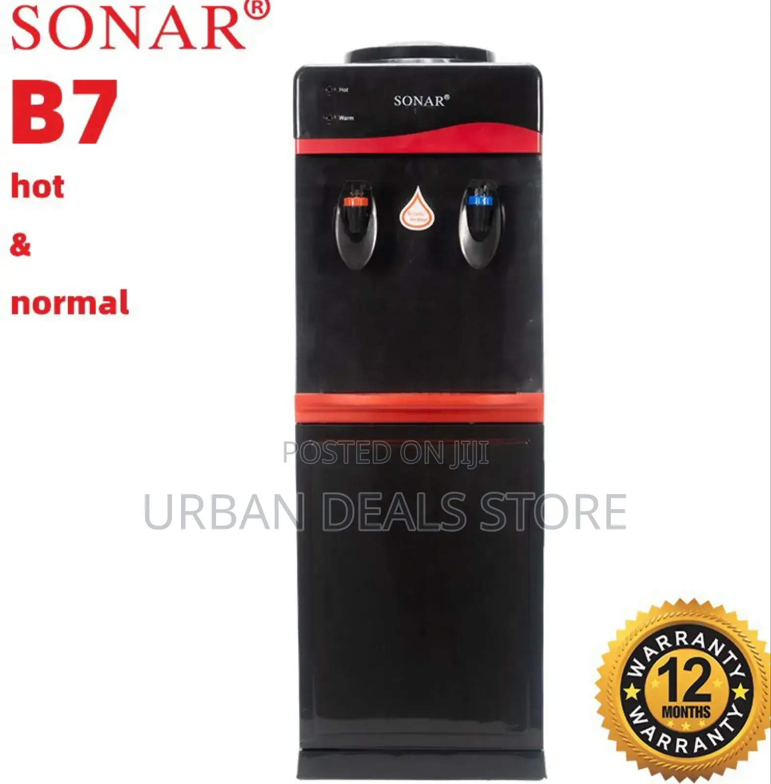 Black Sonar B7 Hot and Normal Free Standing Water Dispenser