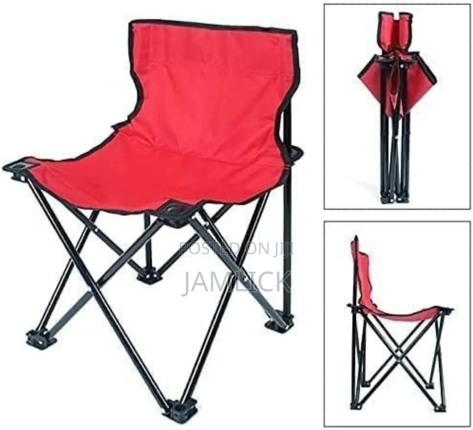 Foldable Waterproof Armless Camping Chair – Metallic Frame - Pm
